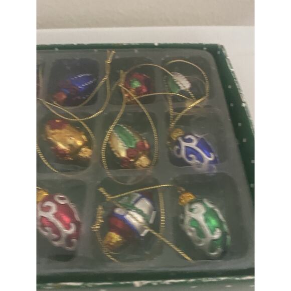 Vtg Dillard's Mini Christmas Ornaments Box of 18 Tree Cat Stocking Angel Snowman - Picture 4 of 7